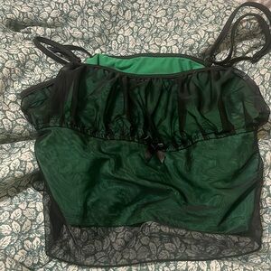 10/$10 Green Sheer Gothic Crop Tank Top